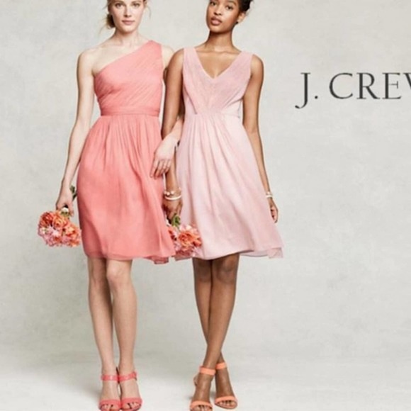 J. Crew Blush Pink Kylie Silk Chiffon One Shoulder Dress Women’s Size 8 - Picture 2 of 12